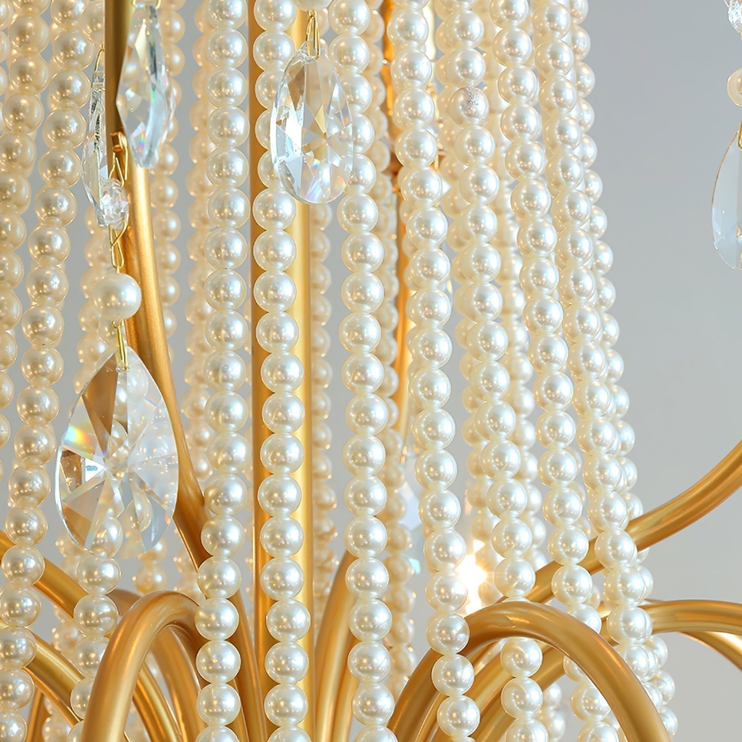 Eurvaros Vintage Crystal Brass Chandelier
