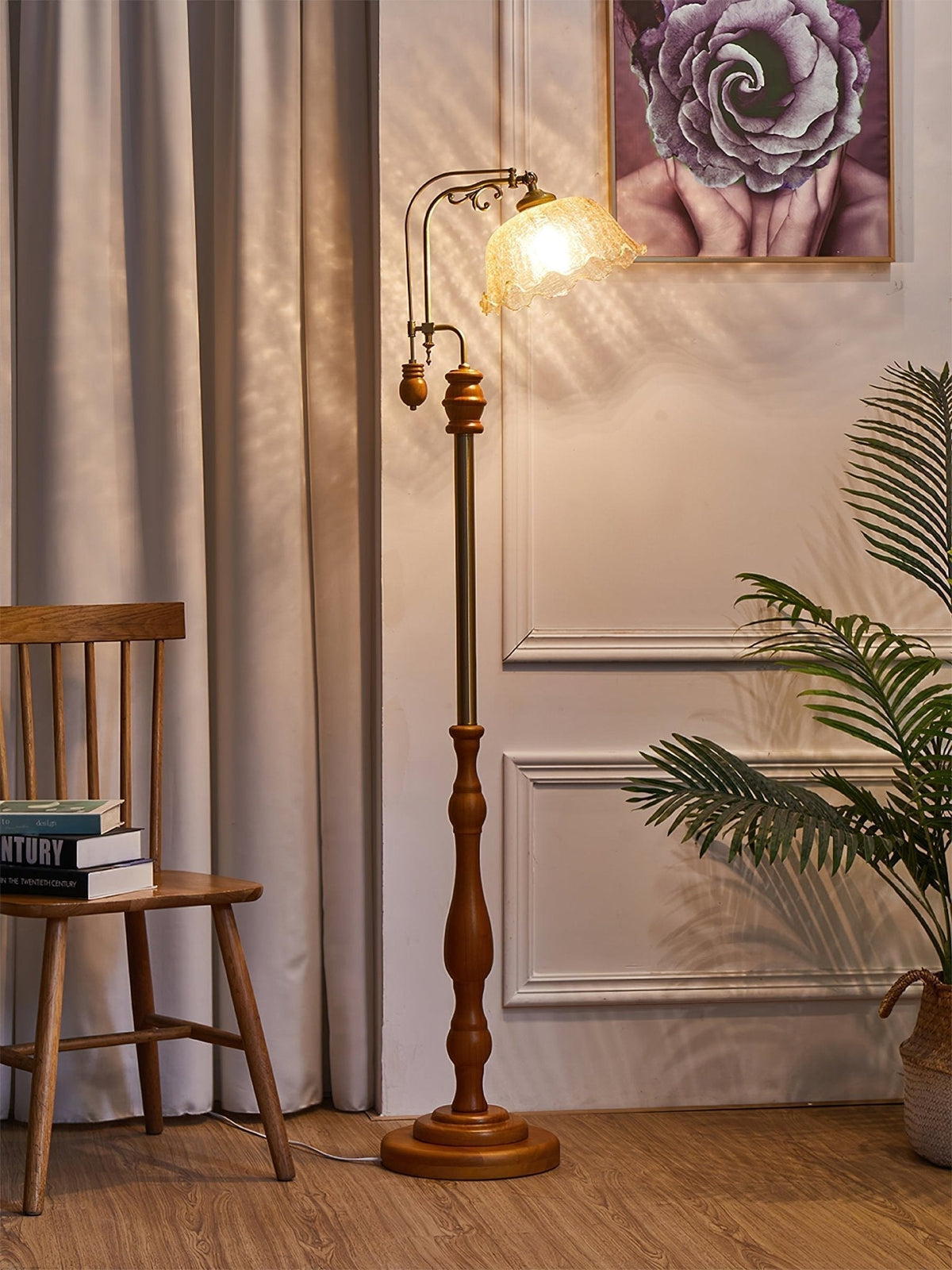Darisel Wood Vintage Floor Lamp