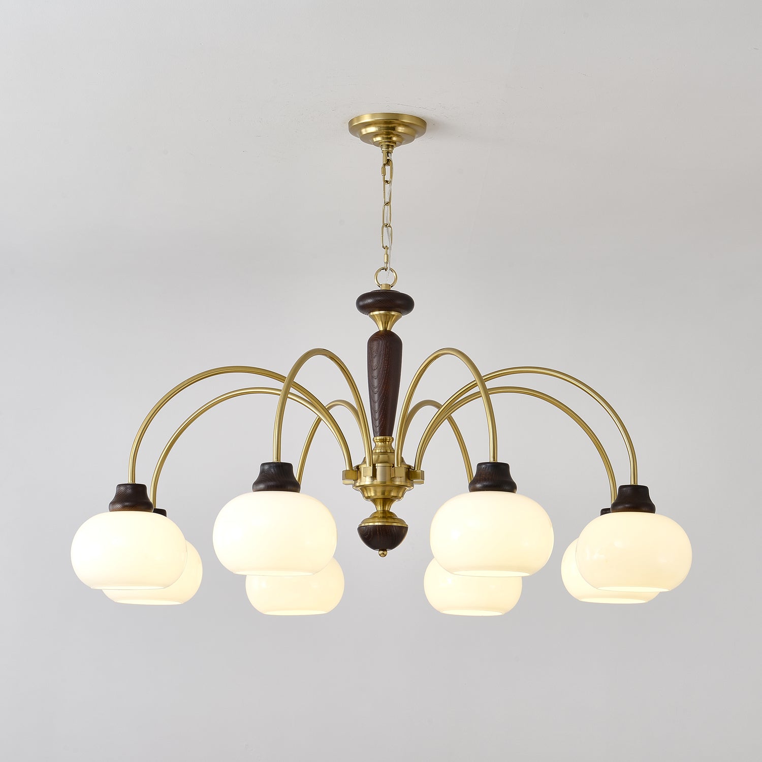 Noraneon Chandelier Arched Globe White Shade