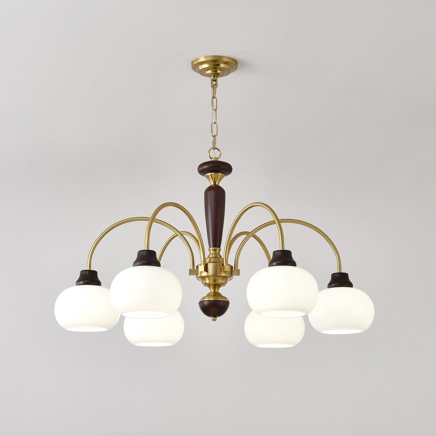 Noraneon Chandelier Arched Globe White Shade