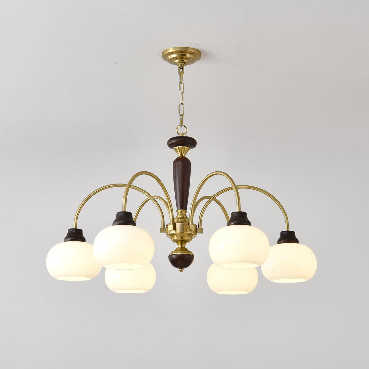 Noraneon Chandelier Arched Globe White Shade