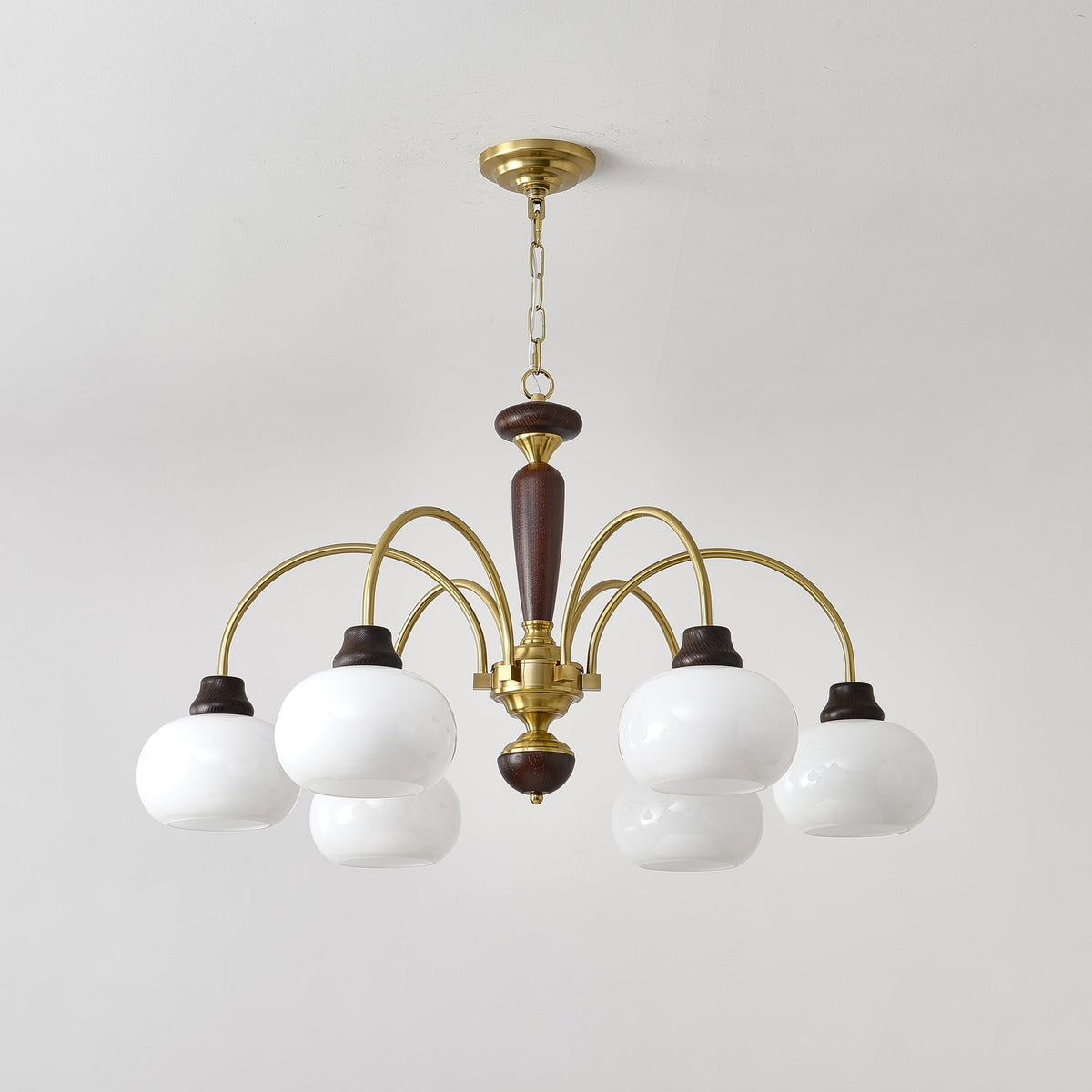 Noraneon Chandelier Arched Globe White Shade