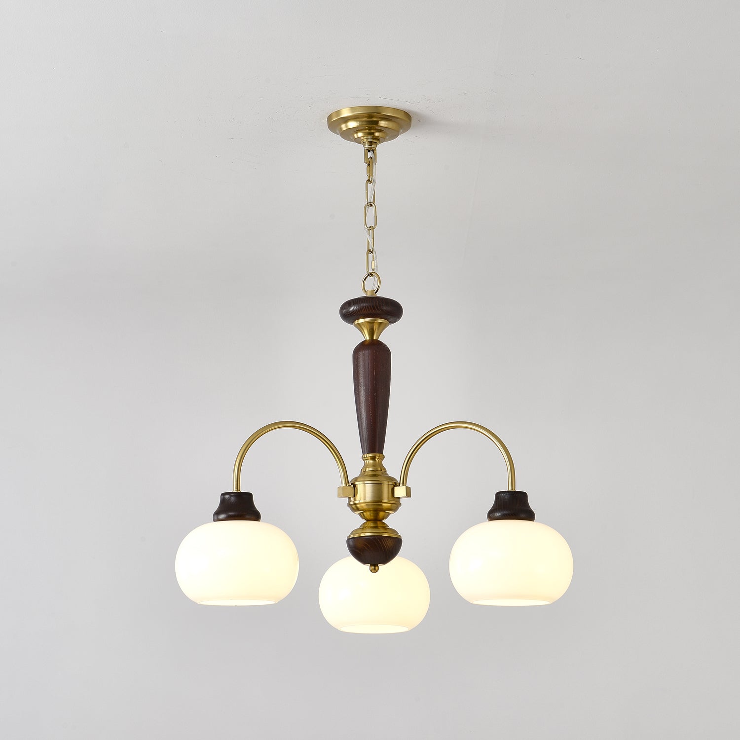 Noraneon Chandelier Arched Globe White Shade