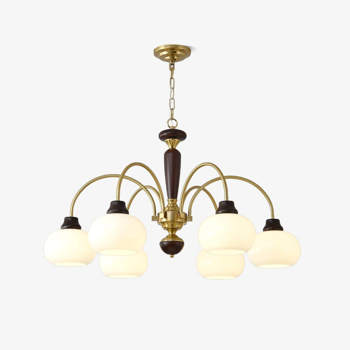 Noraneon Chandelier Arched Globe White Shade
