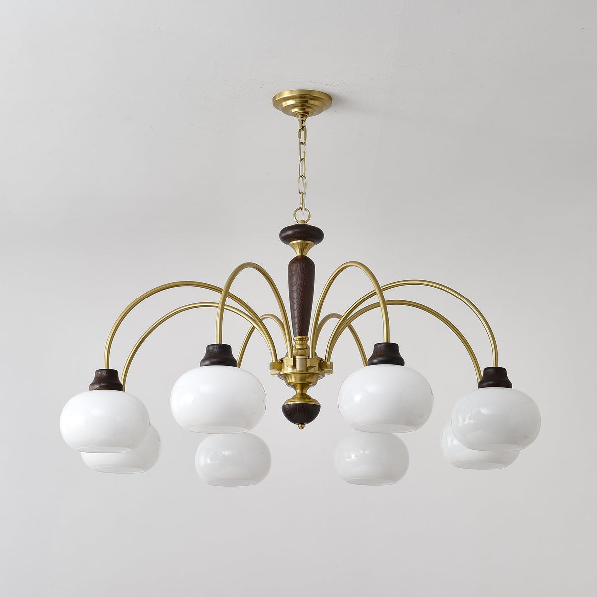 Noraneon Chandelier Arched Globe White Shade
