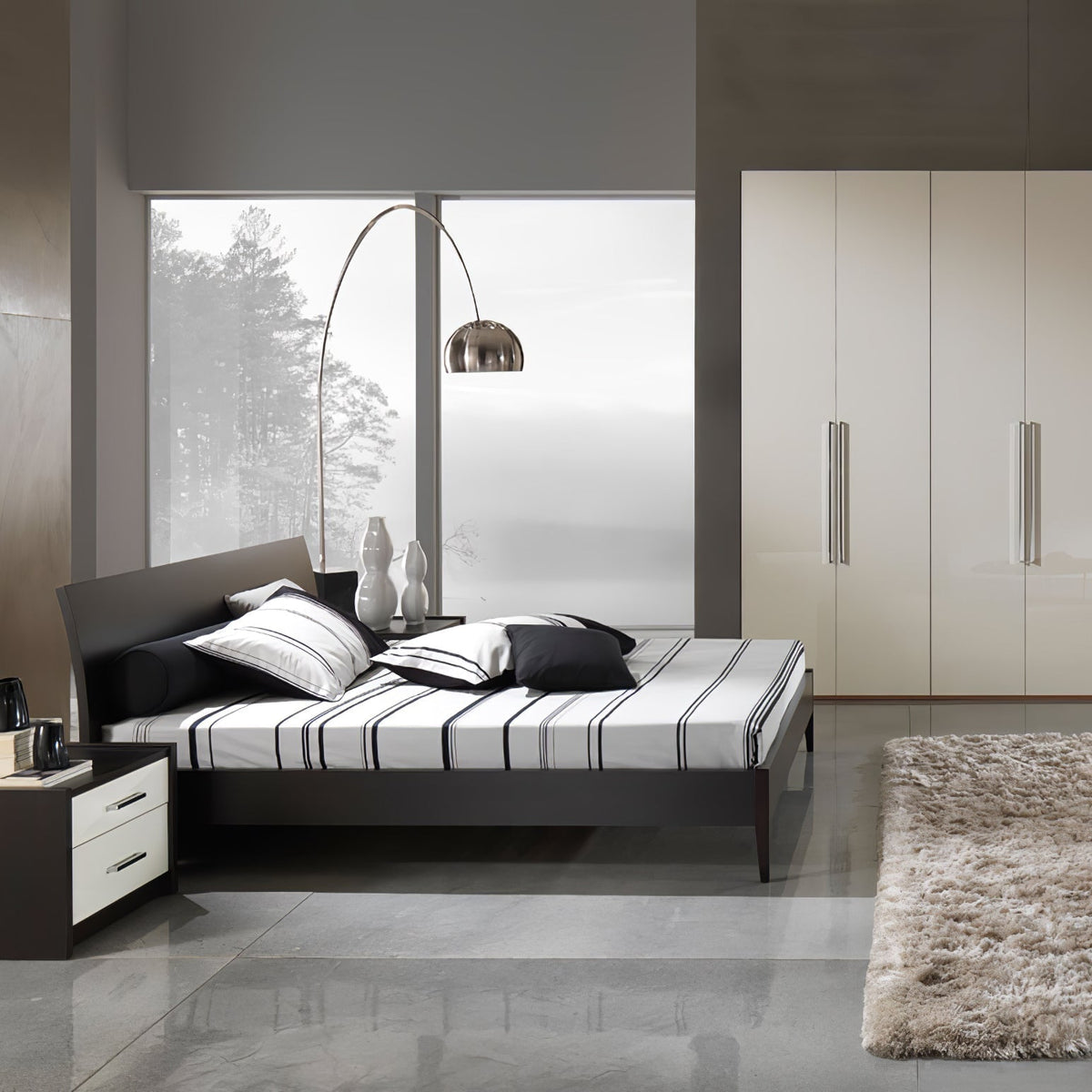 Alevra Steel Marble Floor Lamp