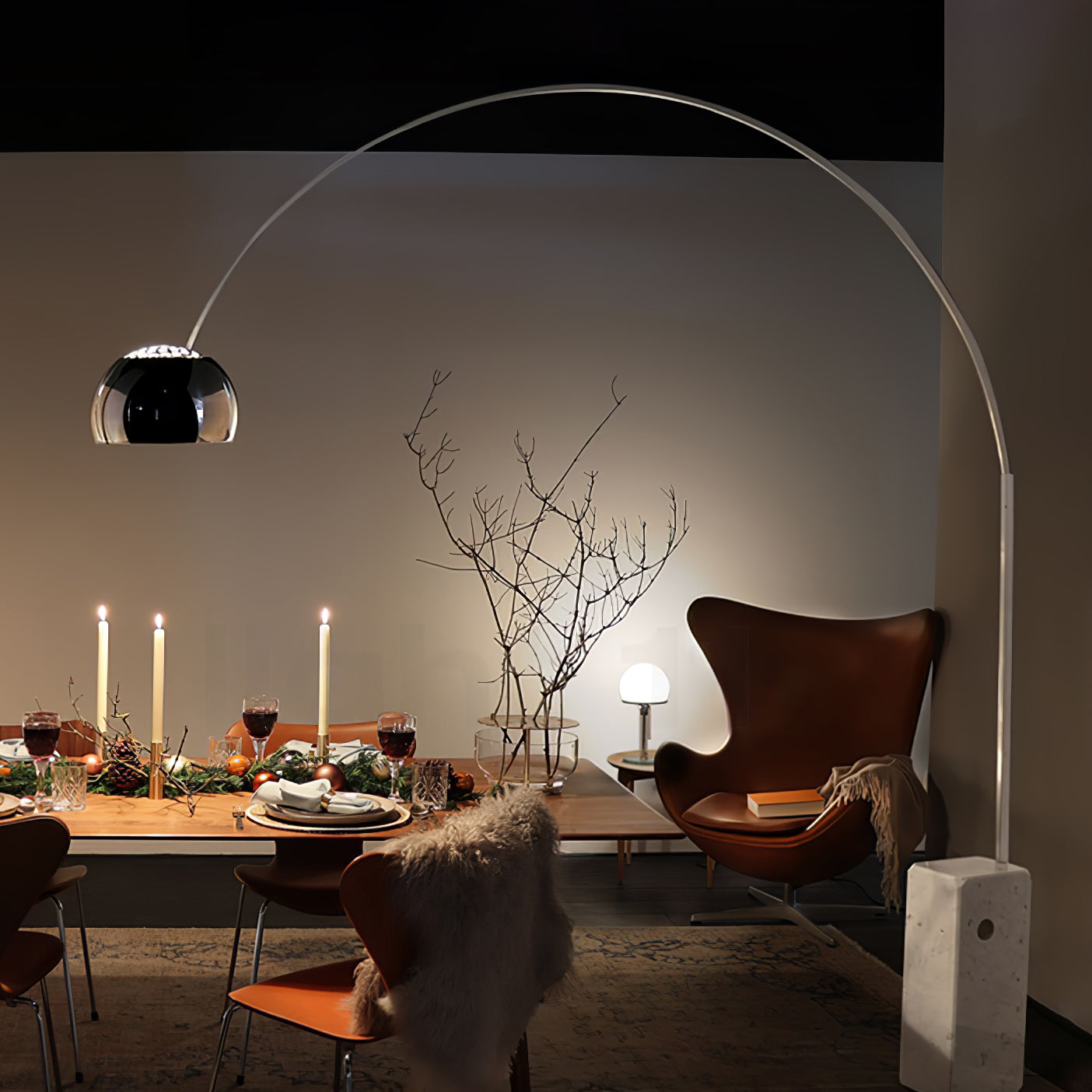 Alevra Steel Marble Floor Lamp