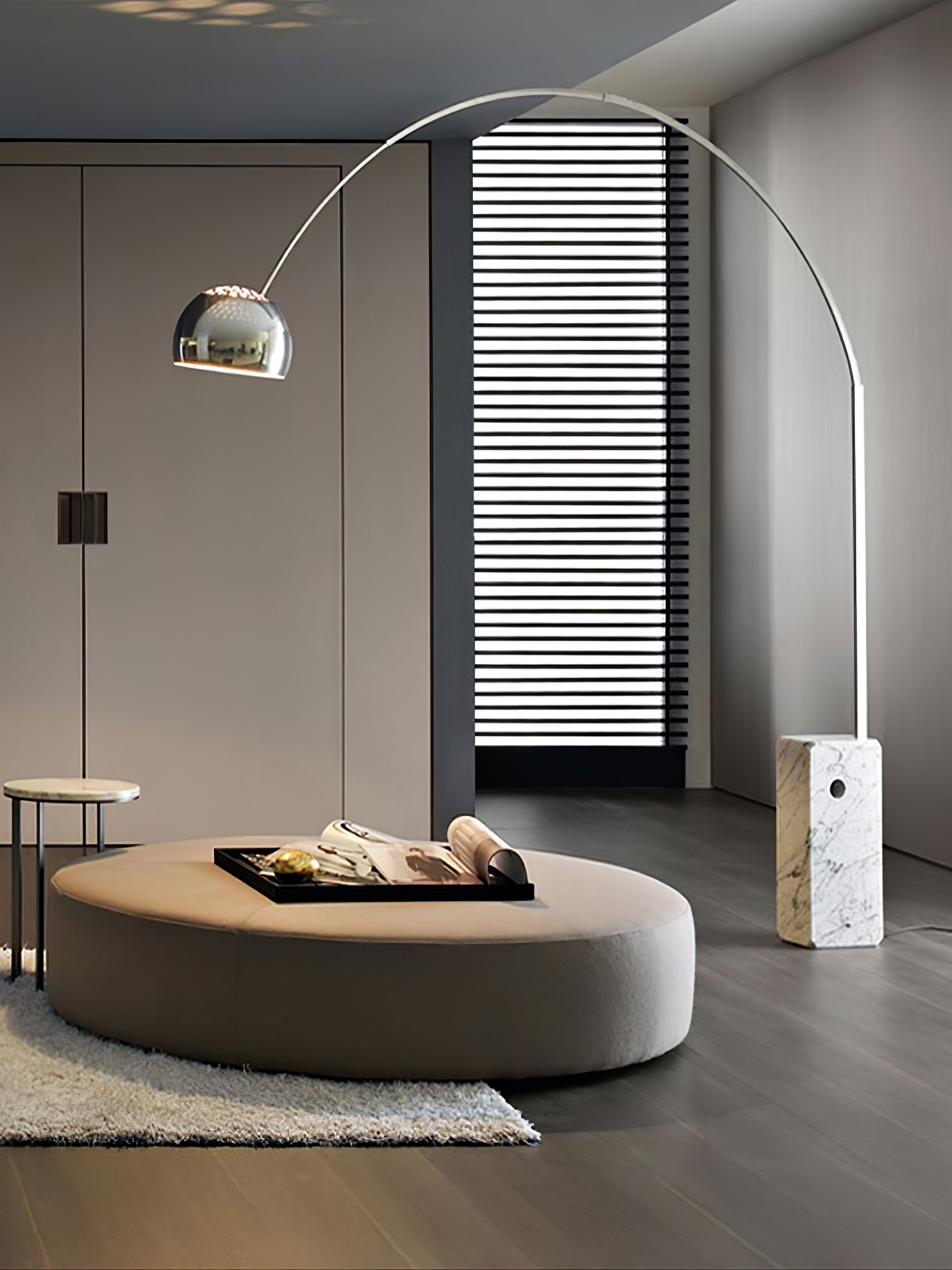 Alevra Steel Marble Floor Lamp