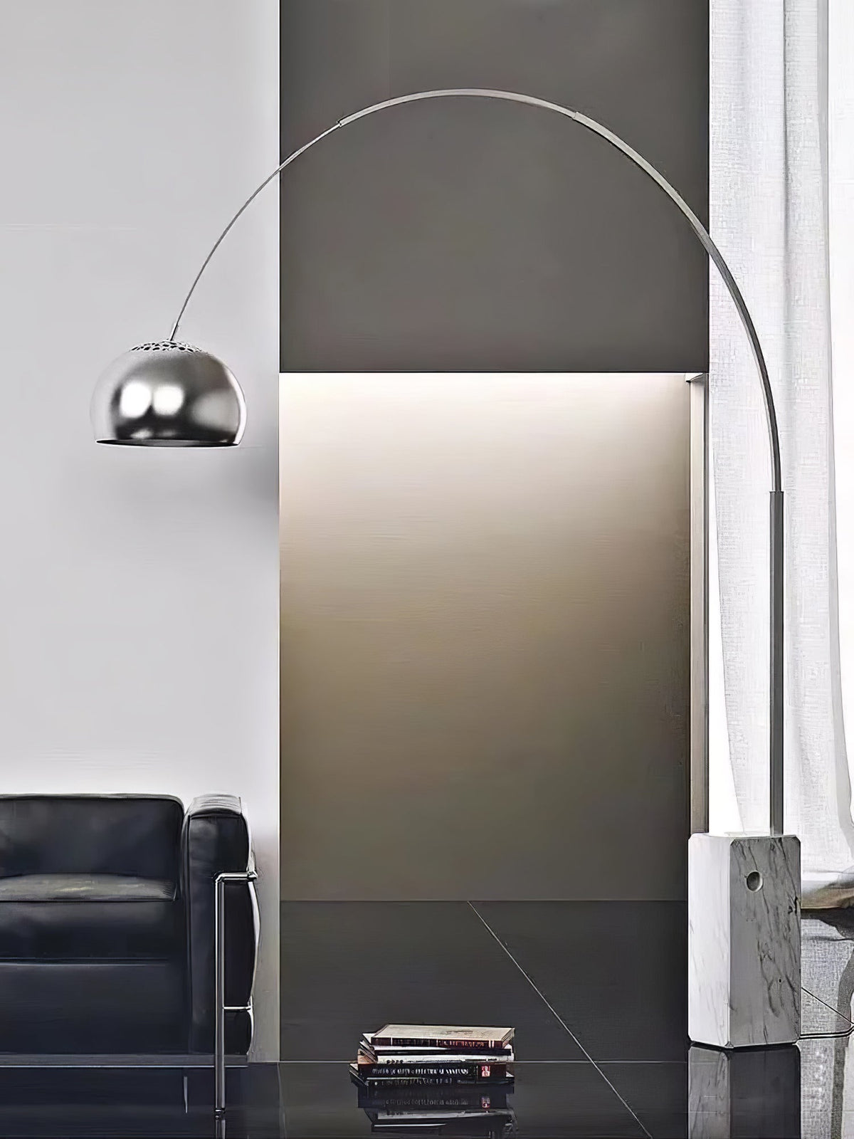 Alevra Steel Marble Floor Lamp