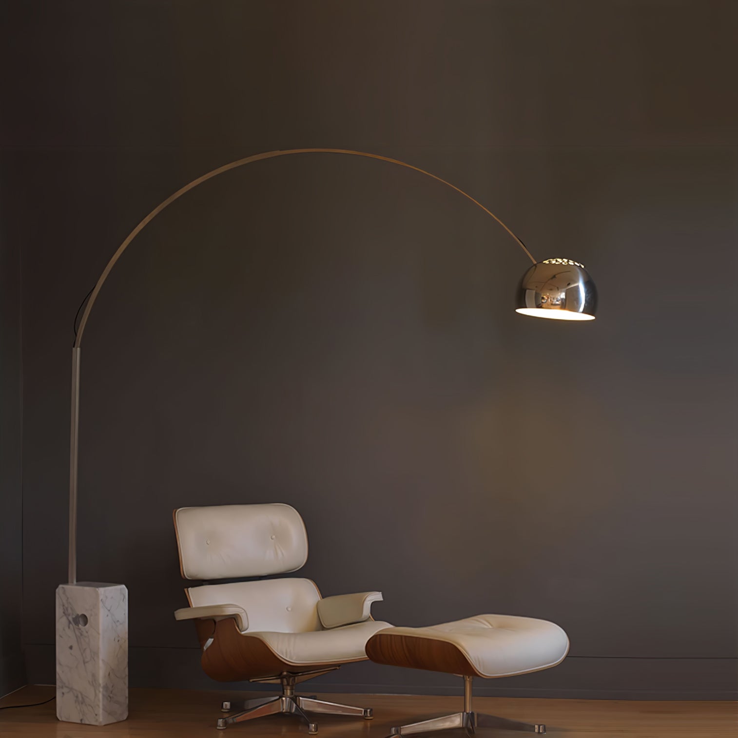 Alevra Steel Marble Floor Lamp