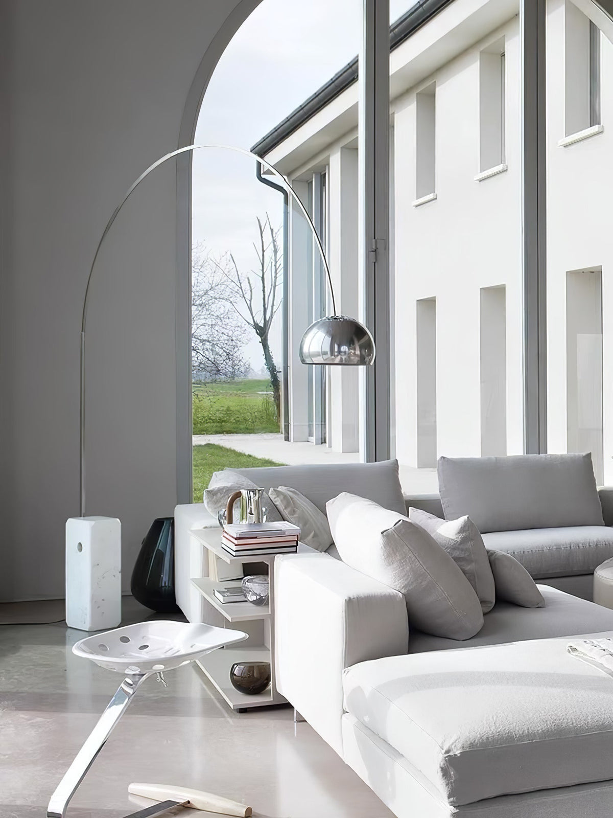 Alevra Steel Marble Floor Lamp