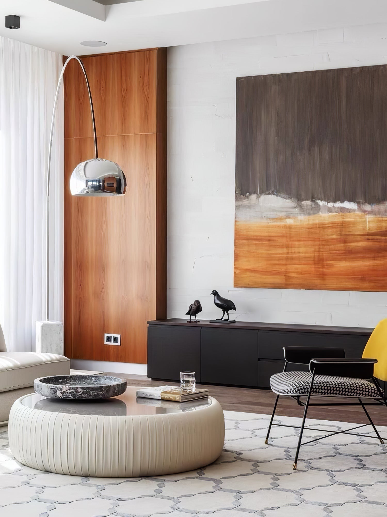 Alevra Steel Marble Floor Lamp