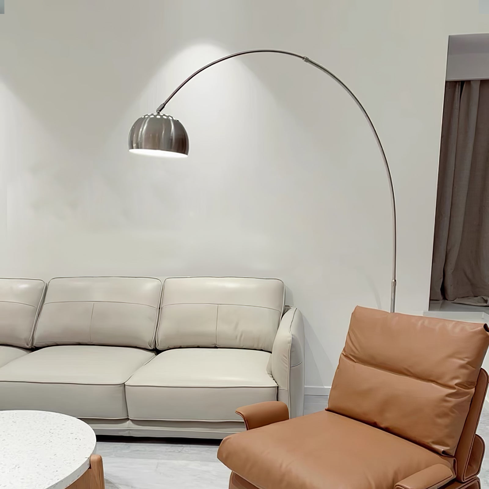 Alevra Steel Marble Floor Lamp