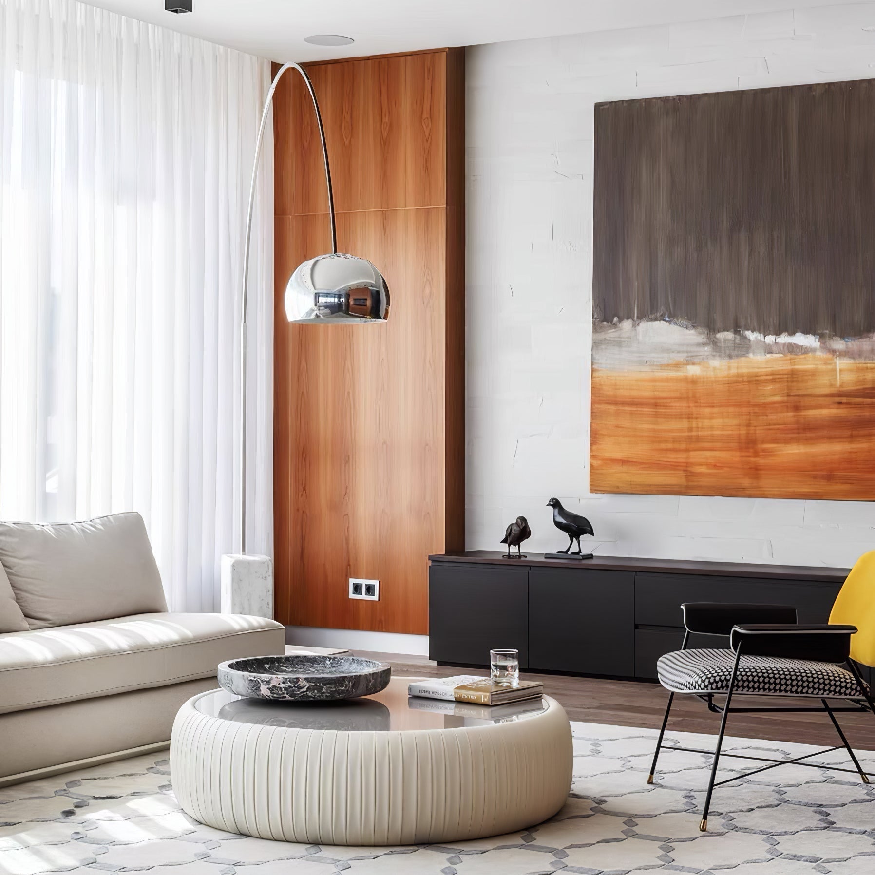 Alevra Steel Marble Floor Lamp