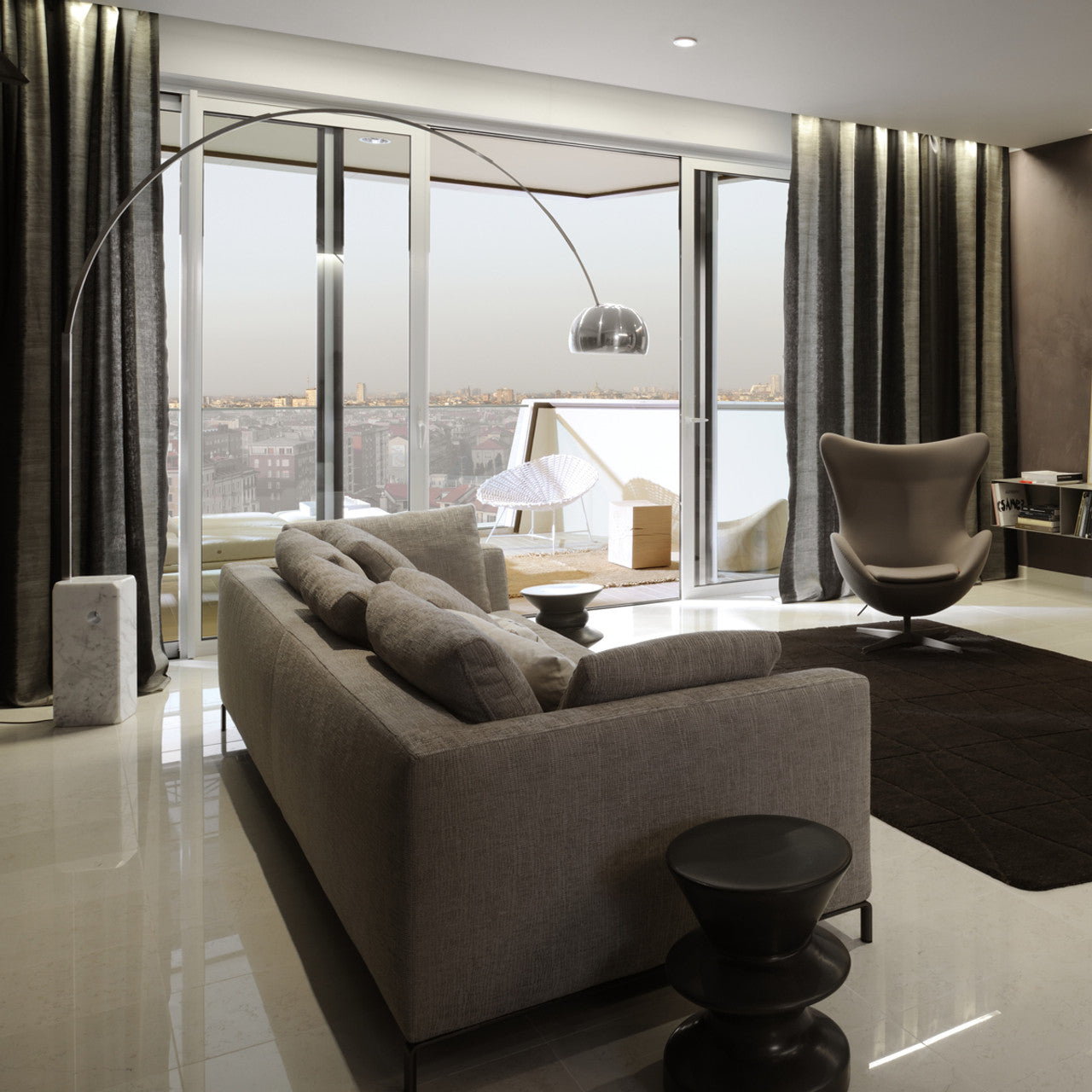 Alevra Steel Marble Floor Lamp