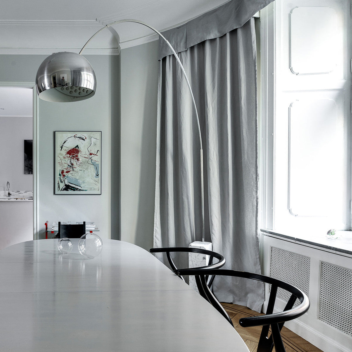 Alevra Steel Marble Floor Lamp