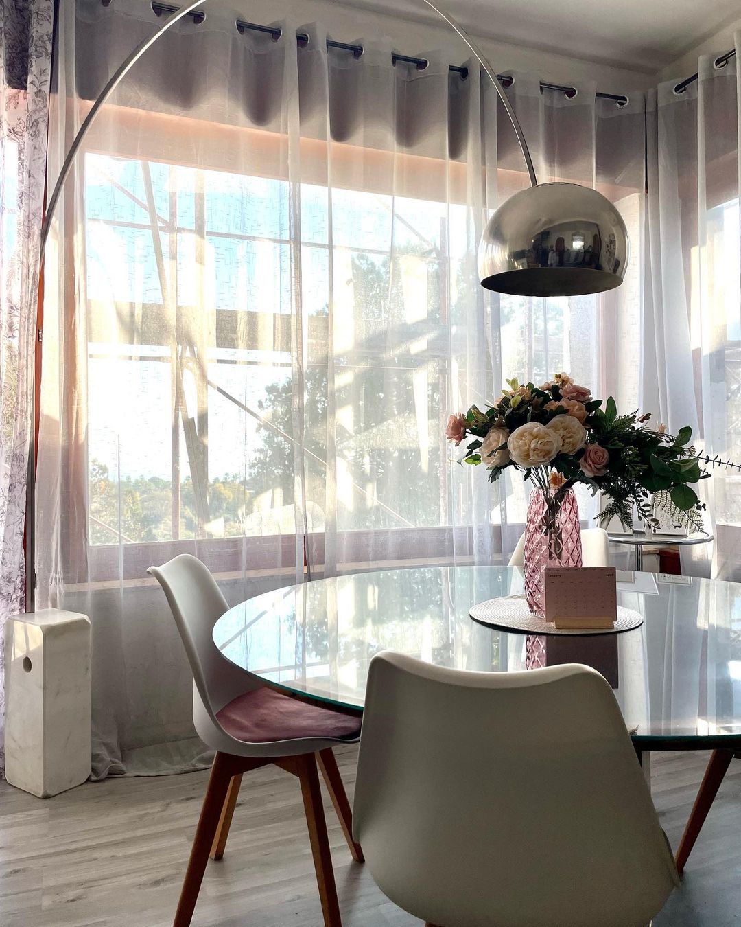 Alevra Steel Marble Floor Lamp