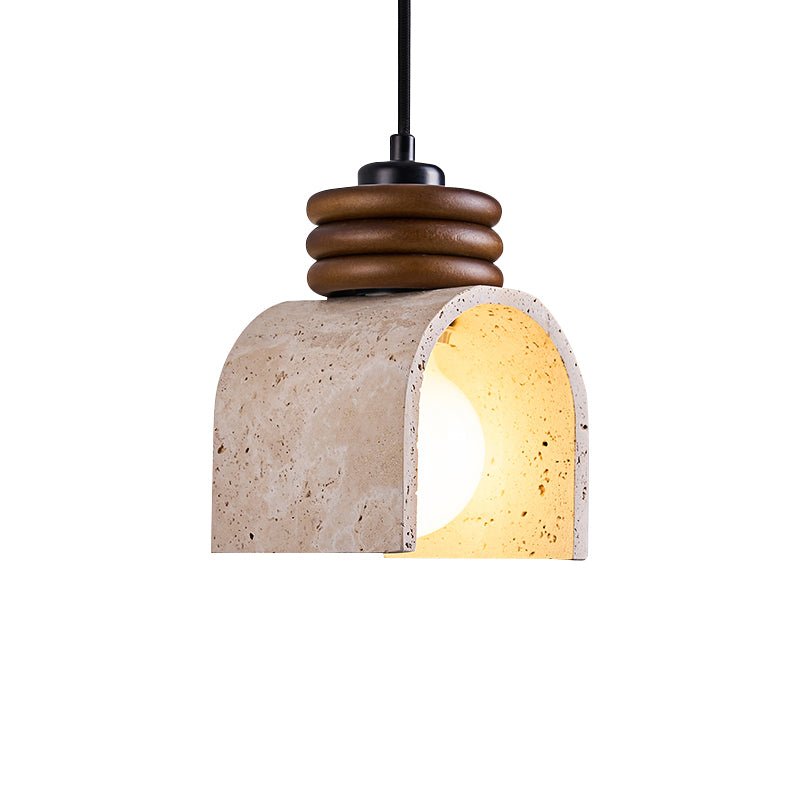 Quinn Modern Yellow Travertine Pendant Lamp