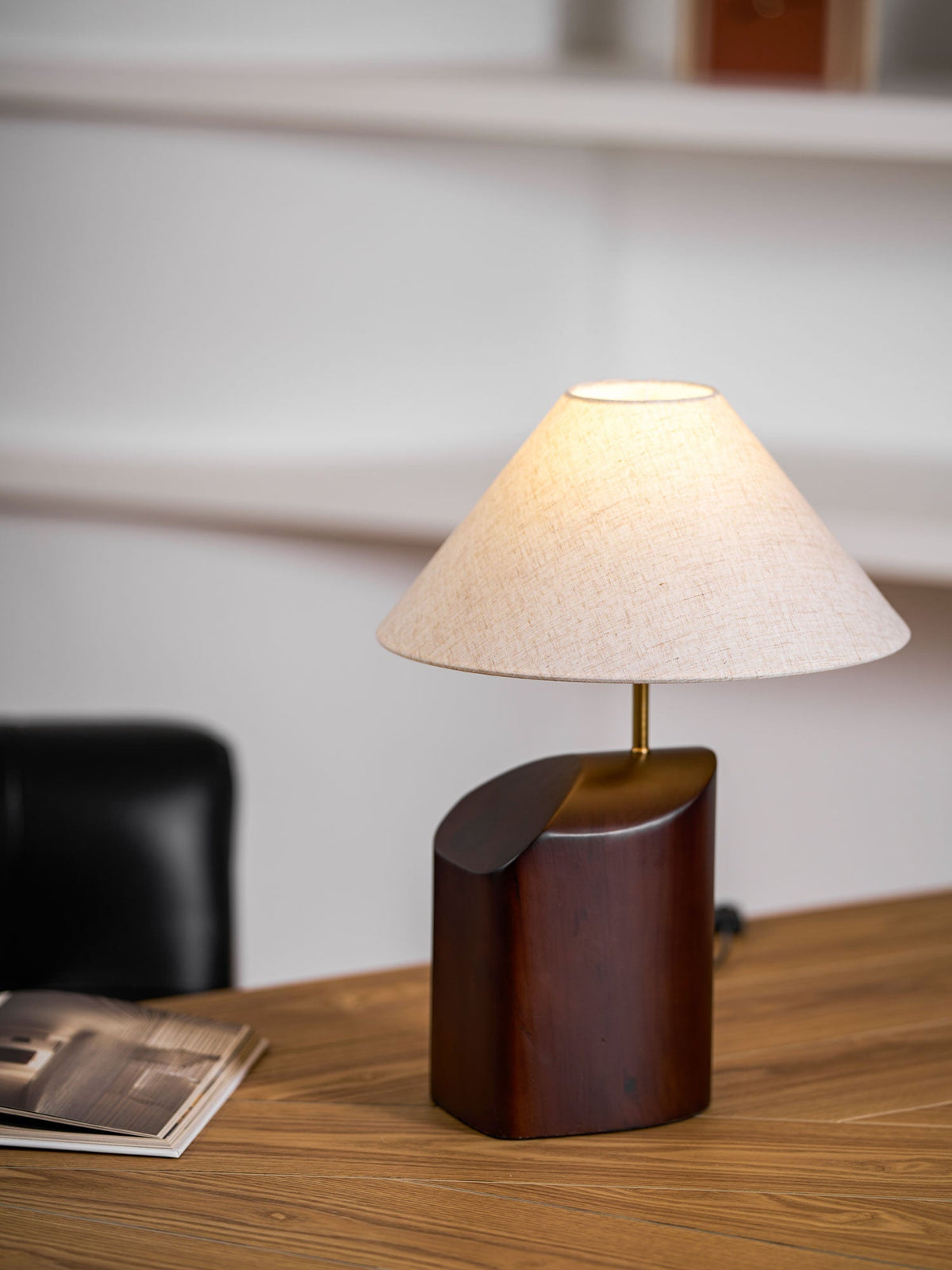 Halene Wood Fabric Table Lamp