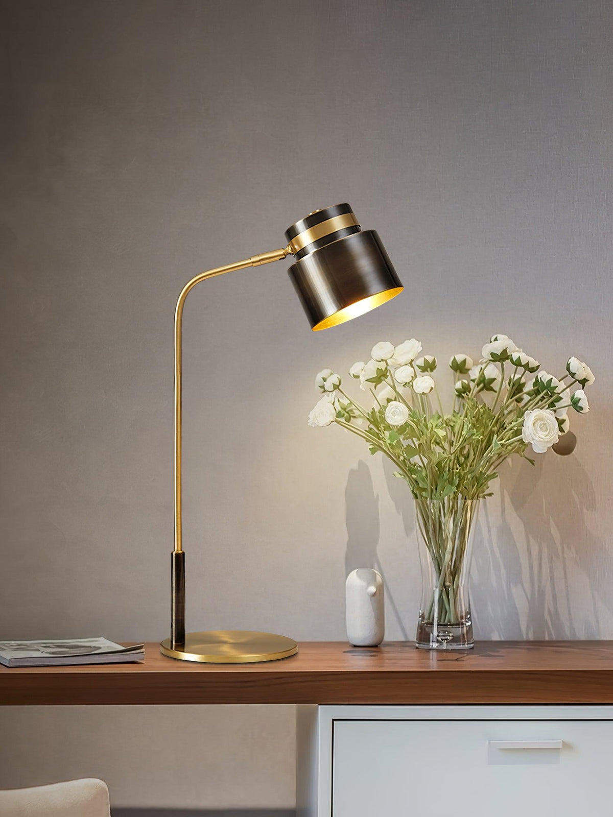 Zorase Brass Industrial Table Lamp