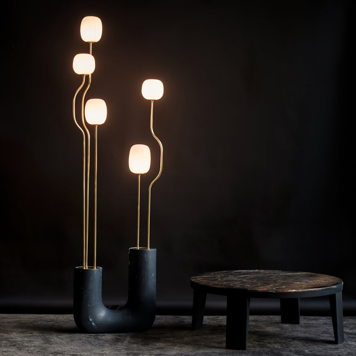 Lumon Marble Brass Modern Floor Lamp
