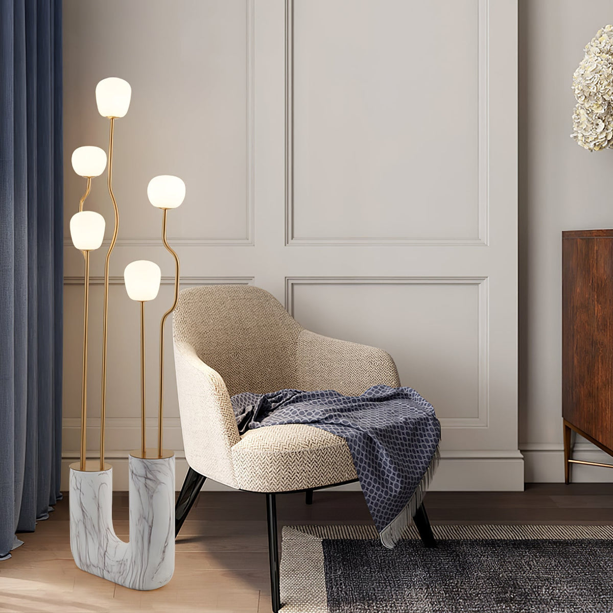 Lumon Marble Brass Modern Floor Lamp