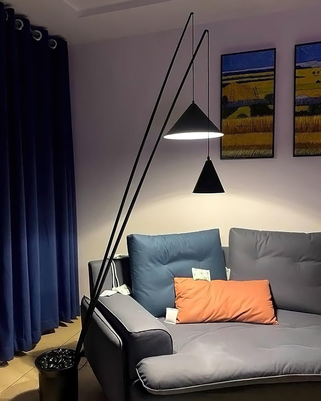 Canorara Multi-Arm Black Floor Lamp