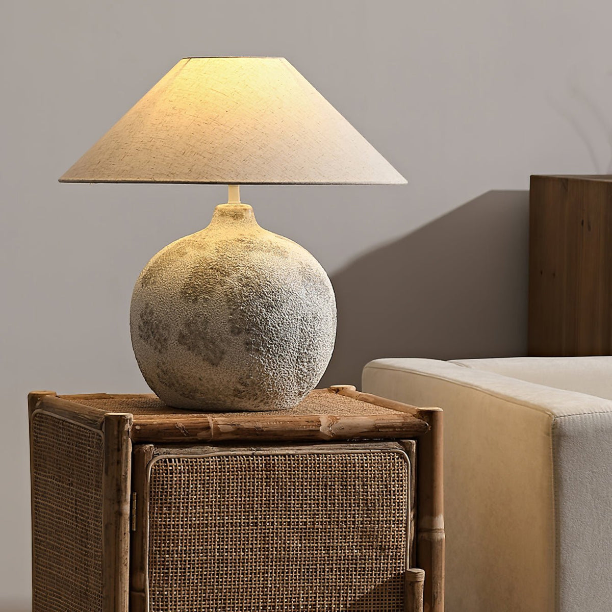 Riona Natural Fabric Ceramics Table Lamp