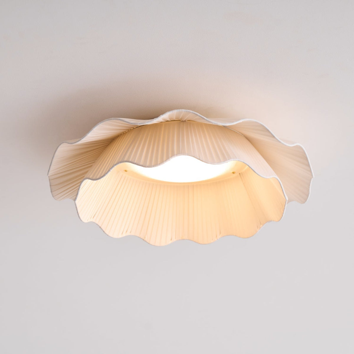 Carielle Fabric Wave Ceiling Light Brass