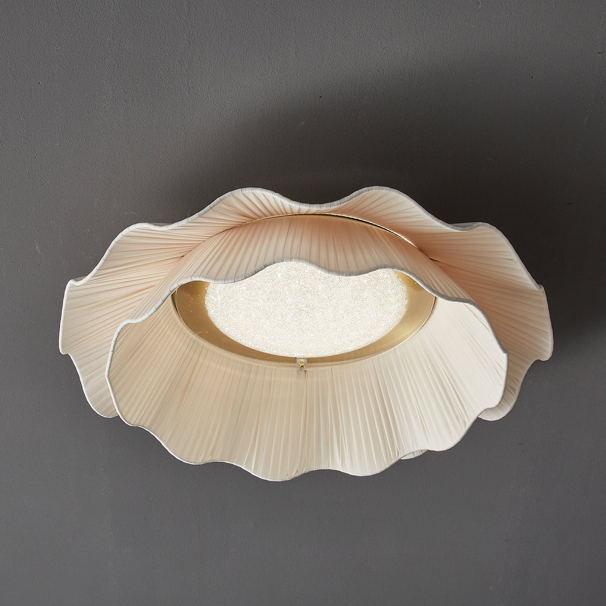 Carielle Fabric Wave Ceiling Light Brass