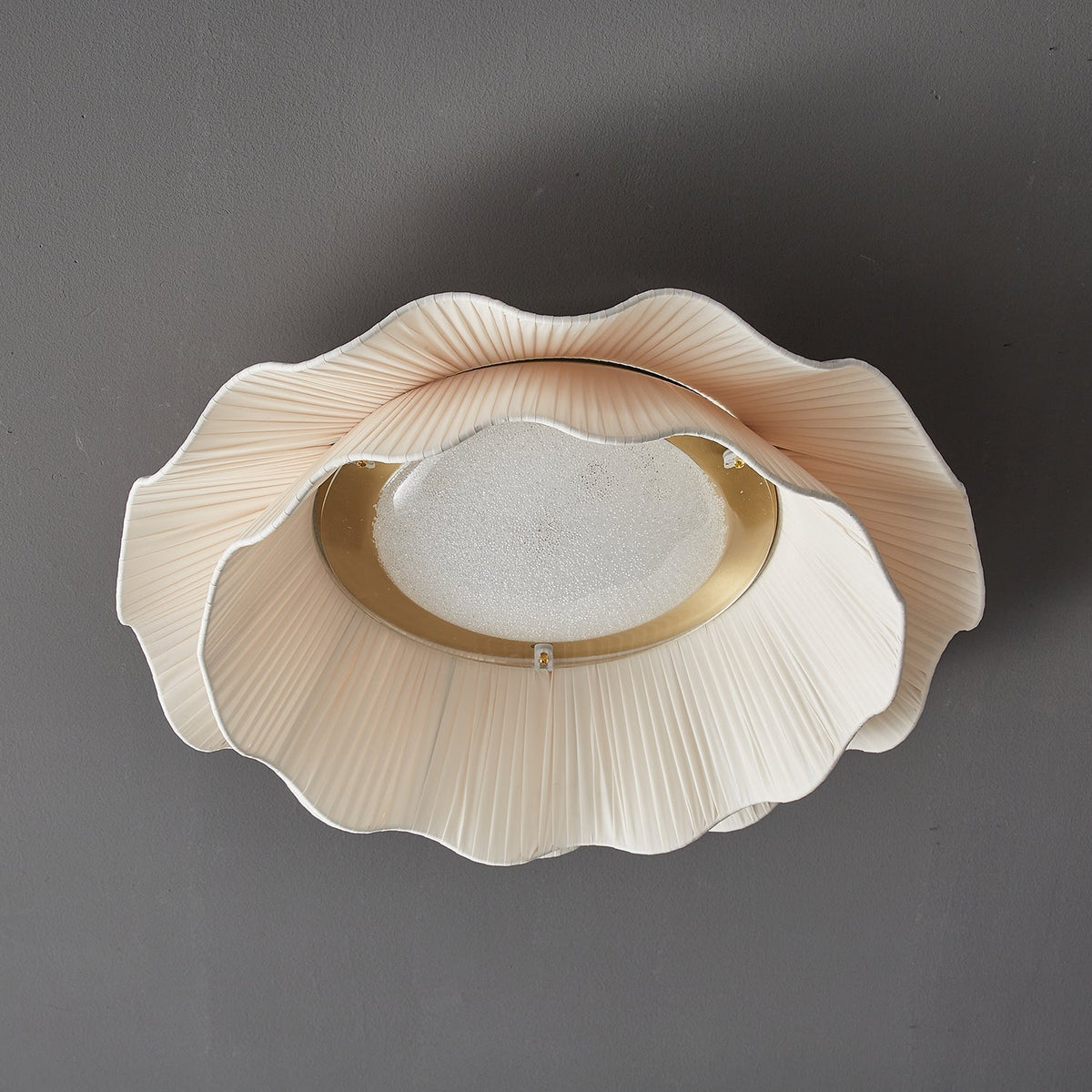 Carielle Fabric Wave Ceiling Light Brass