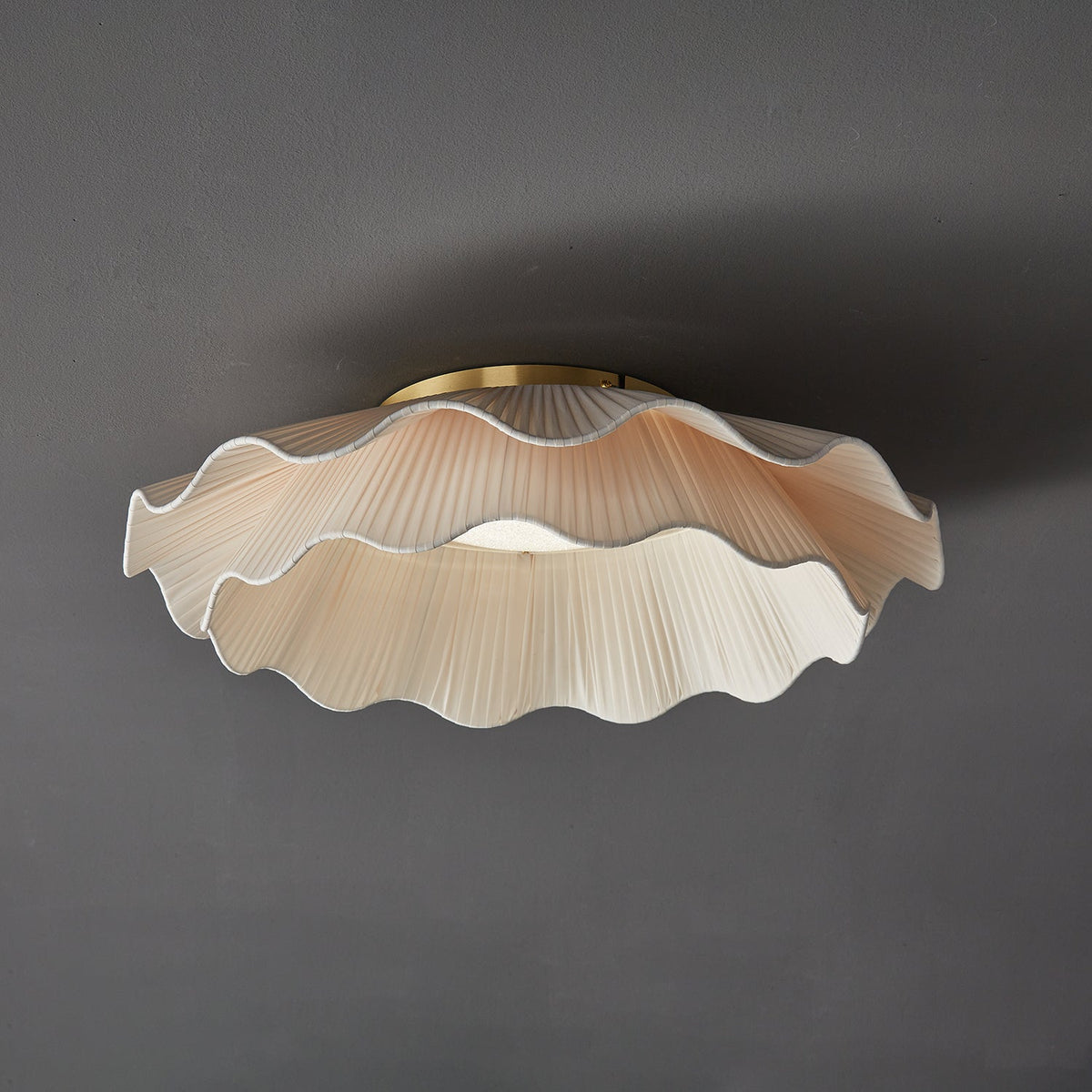 Carielle Fabric Wave Ceiling Light Brass