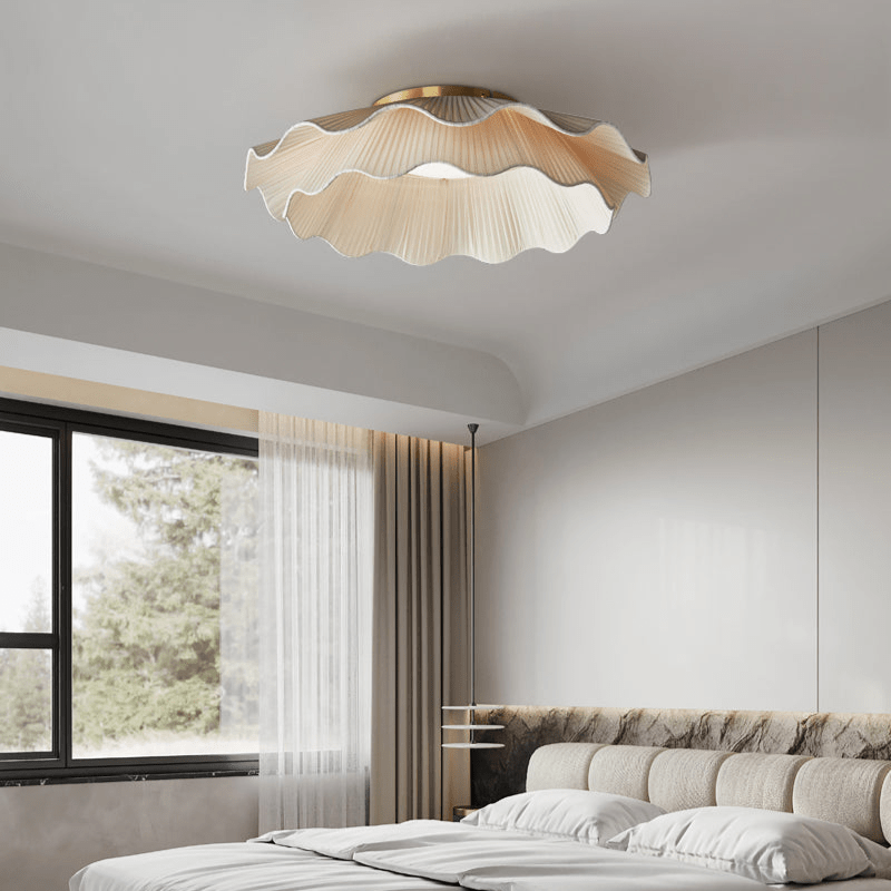 Carielle Fabric Wave Ceiling Light Brass