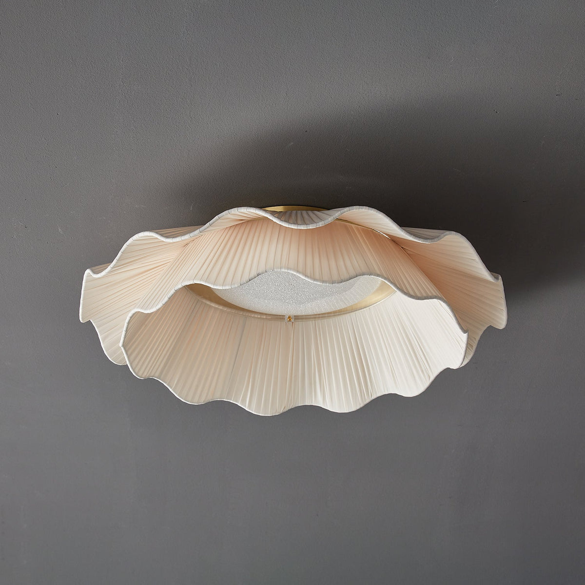 Carielle Fabric Wave Ceiling Light Brass
