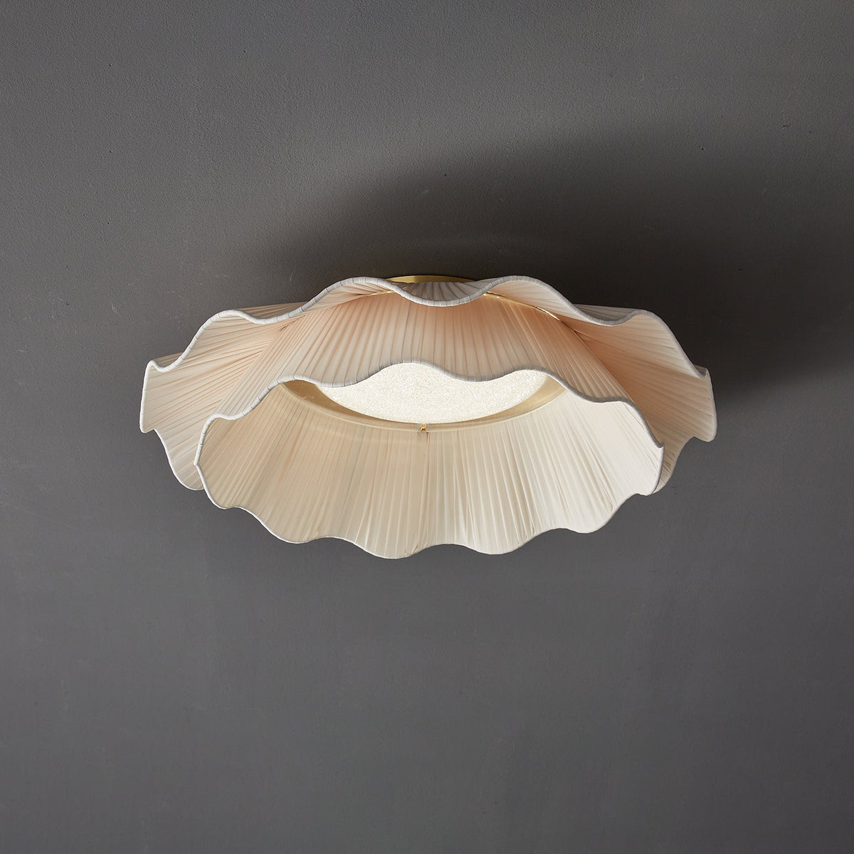 Carielle Fabric Wave Ceiling Light Brass
