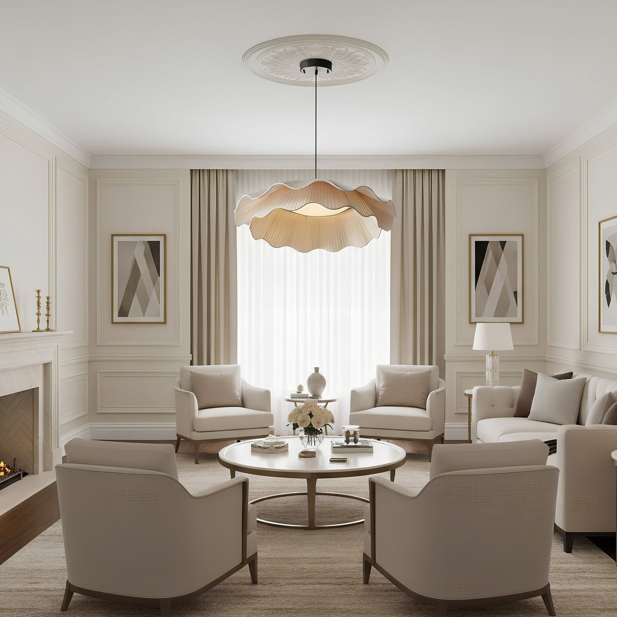 Stonewood Fabric Wave Pendant Light