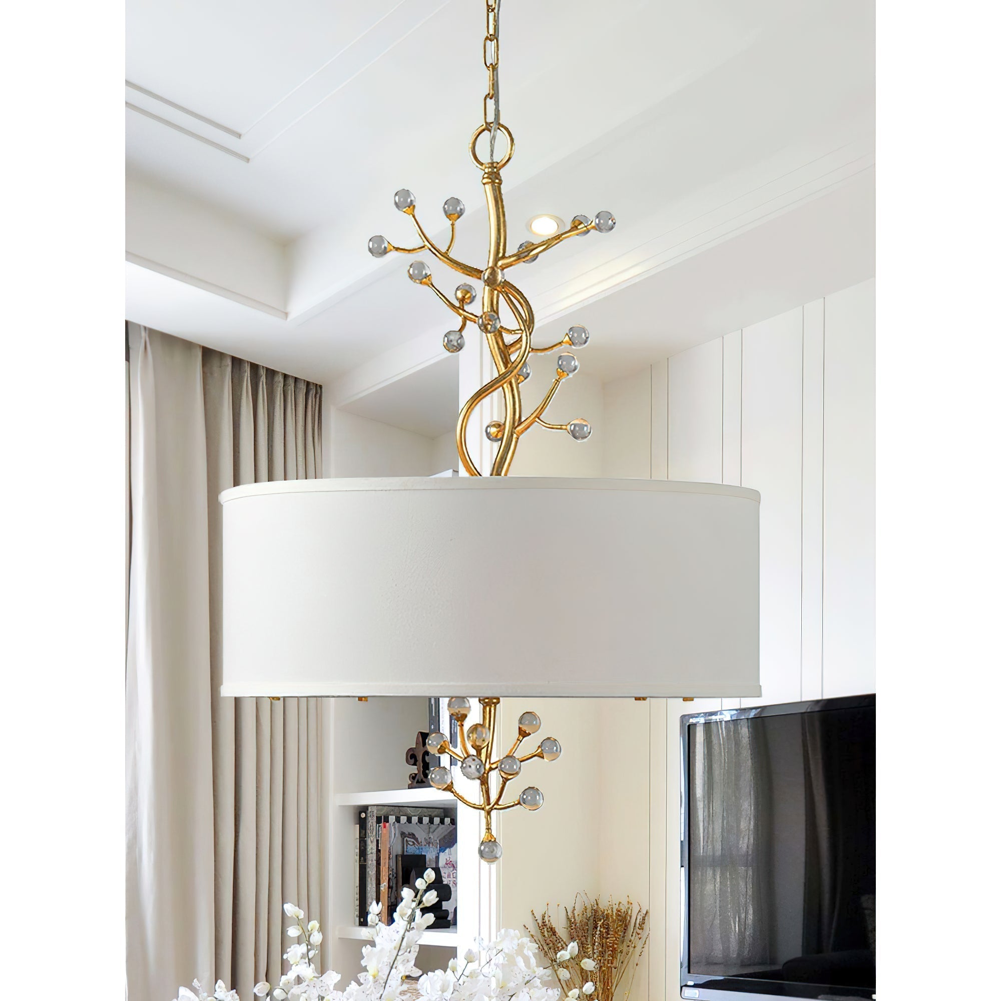 Asbury Individual Creativity Crystal Fabric Pendant Lamp