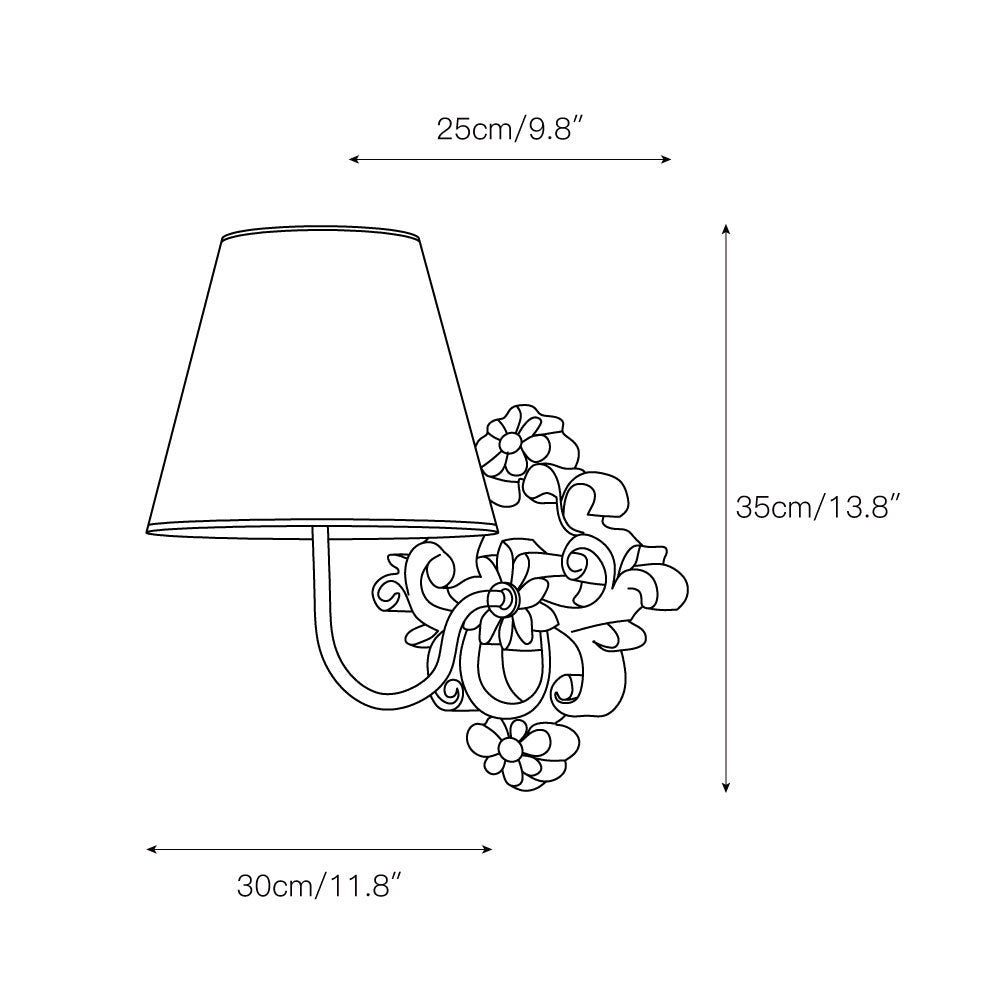 Alvuvys Modern Premium Elegance Fabric Metal Wall Lamp