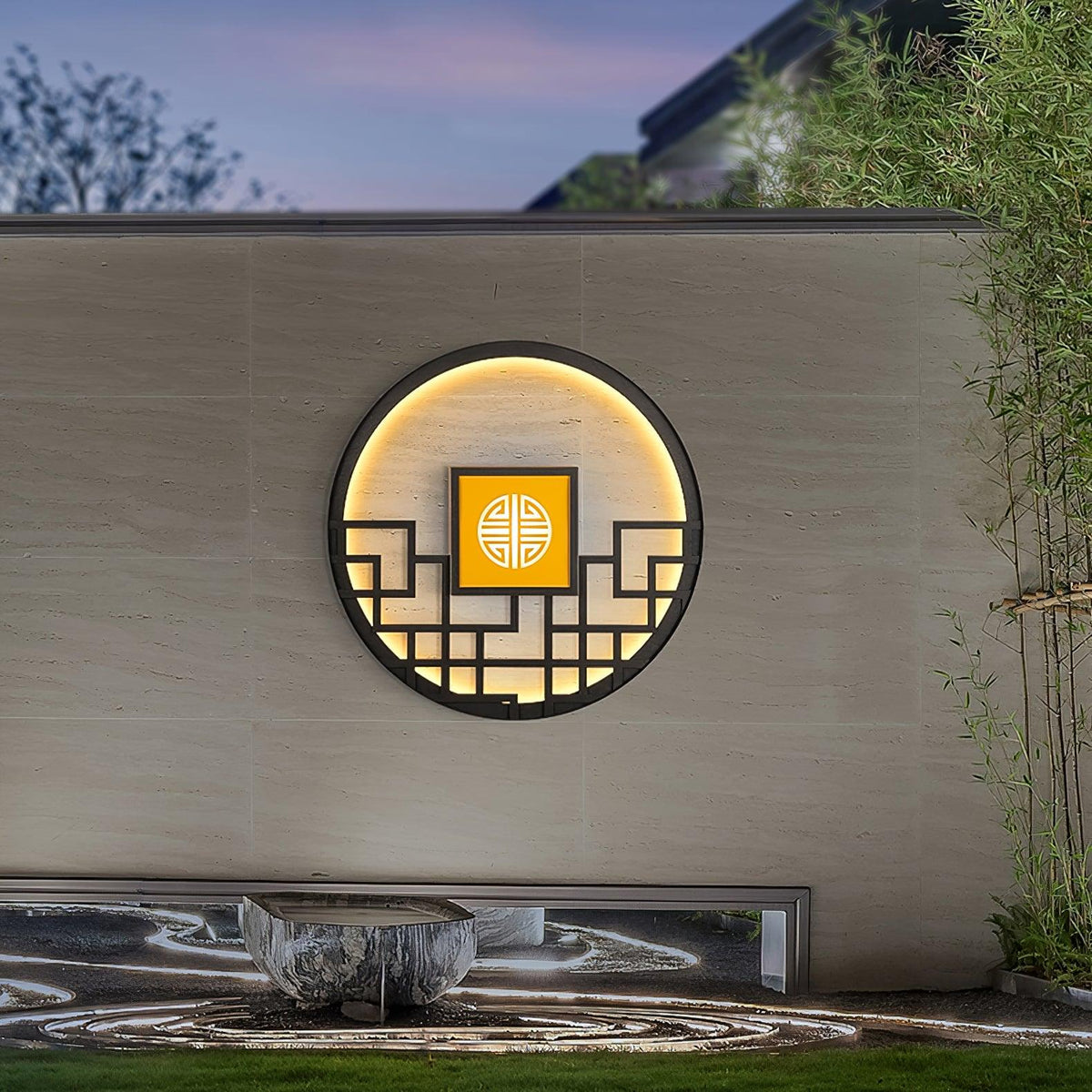 Alzoror Nordic Art Round Outdoor Wall Light