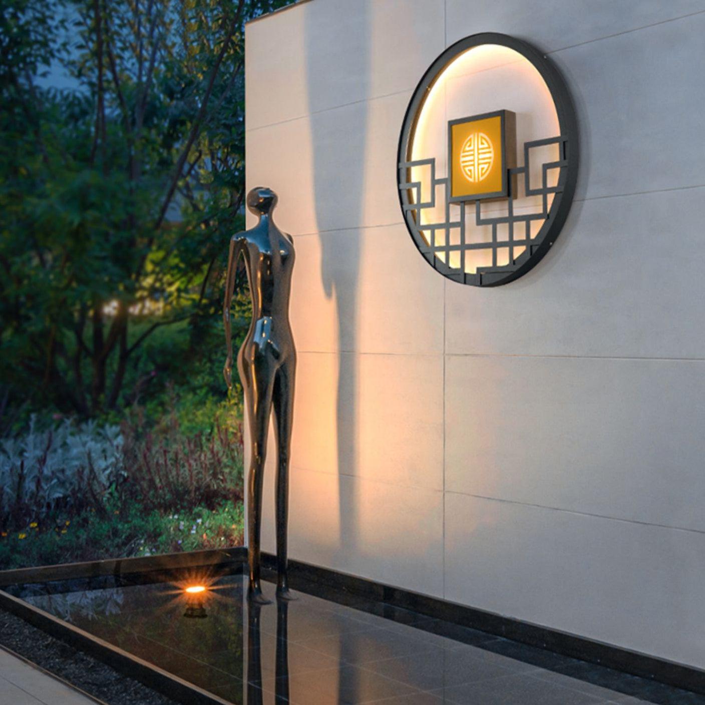 Alzoror Nordic Art Round Outdoor Wall Light