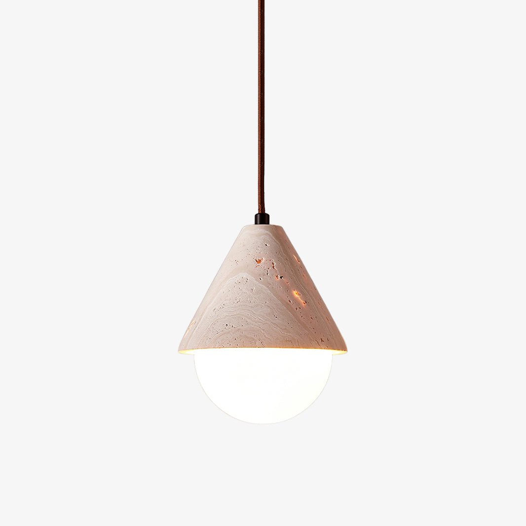 Valaliella Cone Hemisphere Travertine Pendant Light
