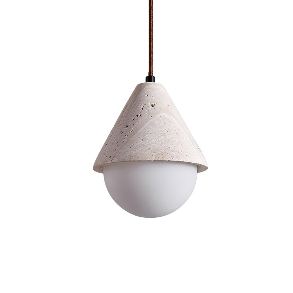 Valaliella Cone Hemisphere Travertine Pendant Light
