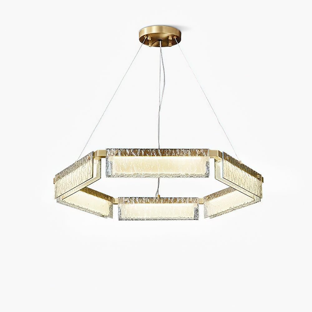 Hexa Luxury Glass LED Chandelier