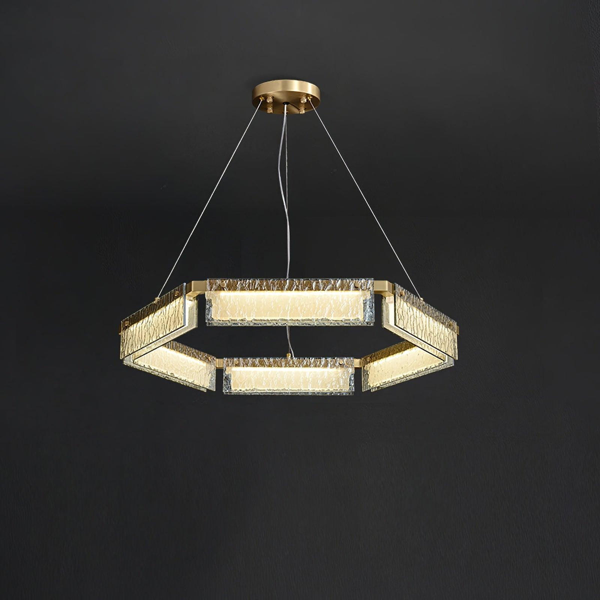 Hexa Luxury Glass LED Chandelier