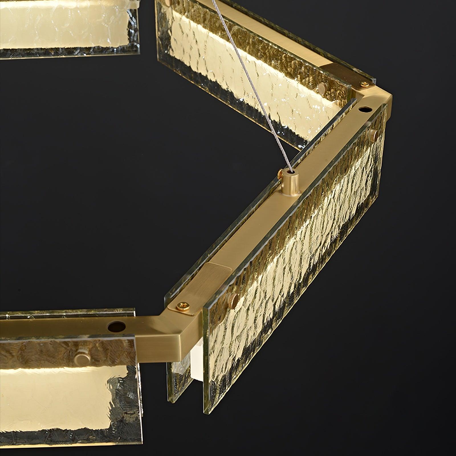 Hexa Luxury Glass LED Chandelier