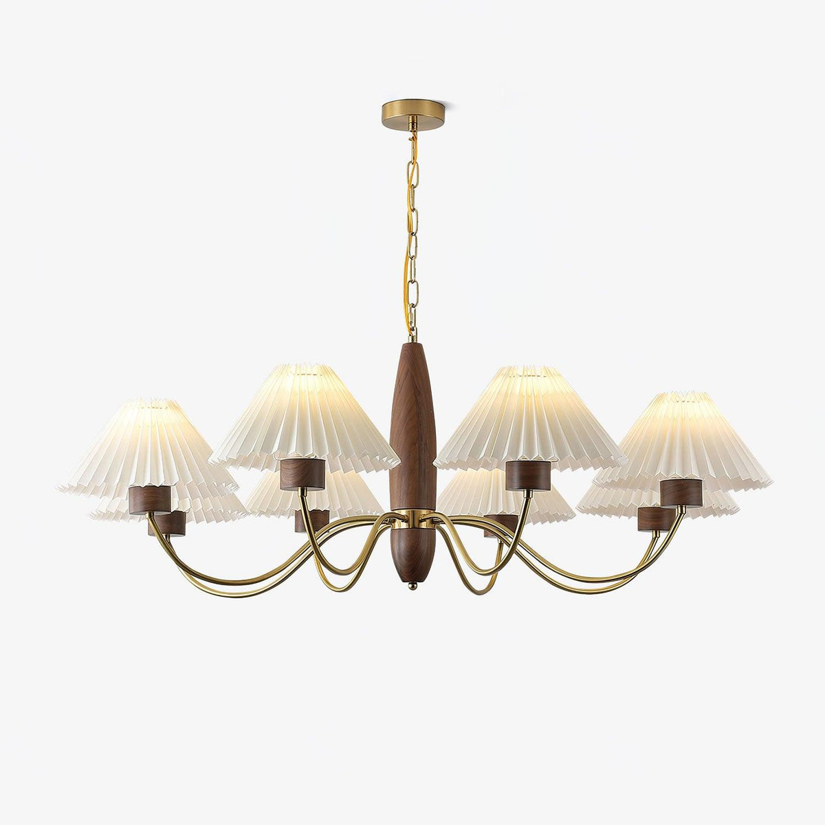 Rinalira Chandelier Walnut Brass Elegant