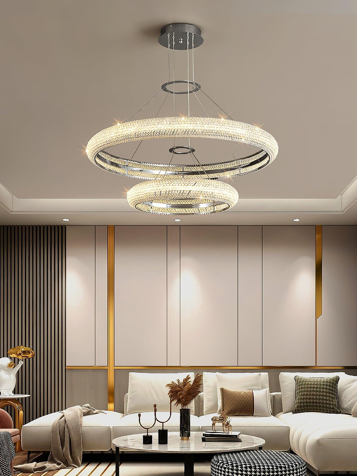 Vazorora Modern Minimalist Ring Crystal Chandelier