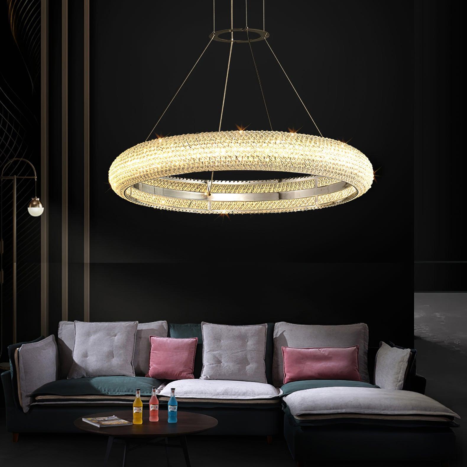 Vazorora Modern Minimalist Ring Crystal Chandelier