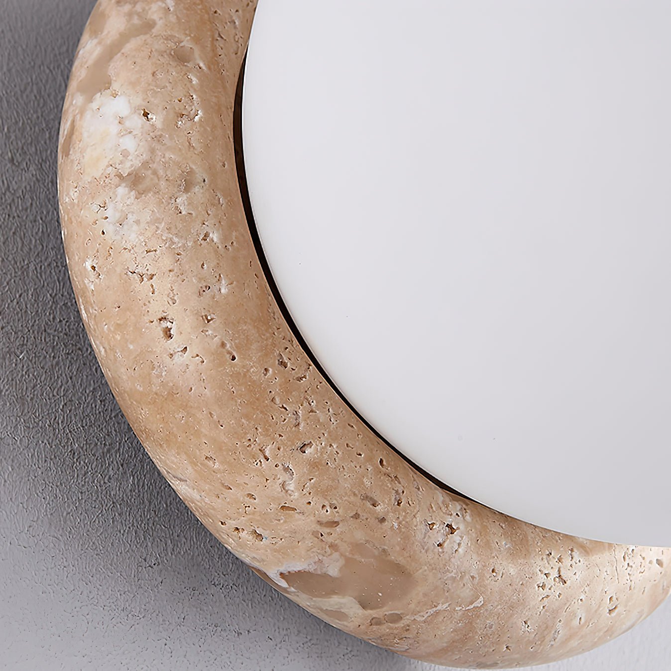Taverelia Round-Plate Travertine Wall Light
