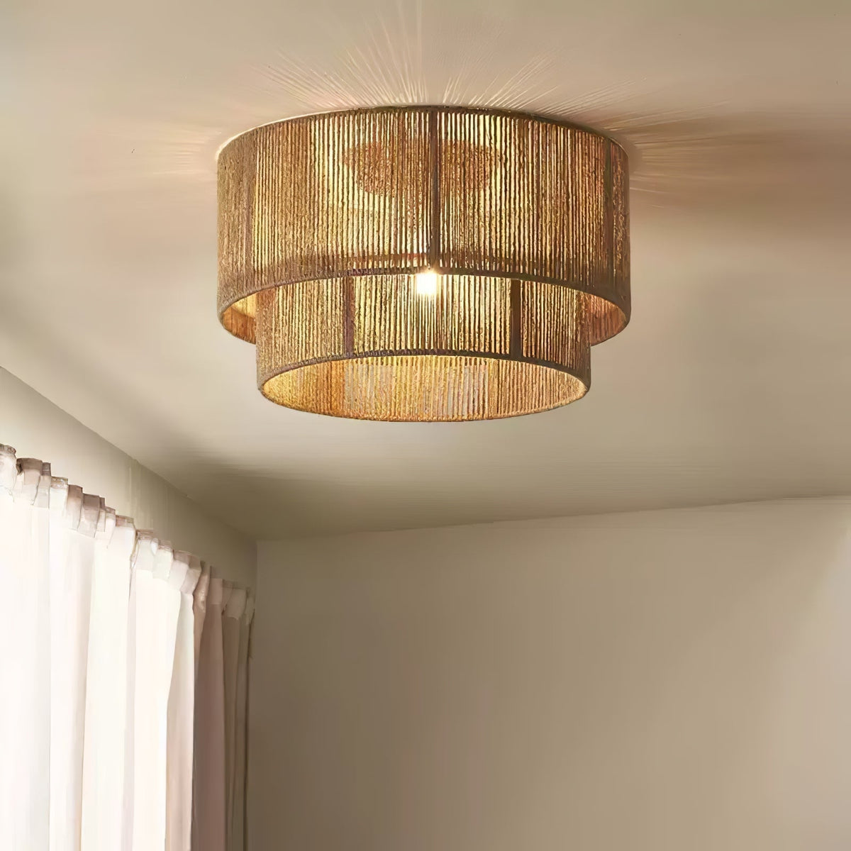 Cevynara Elegance Natural Woven Ceiling Lamp